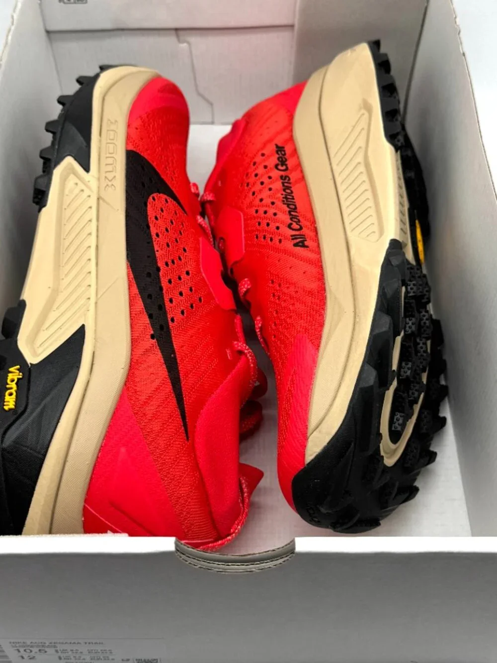 Nike ACG Mens Zegama Trail Shoes Crimson Black Sz 10.5 New Outdoors HV8113-600